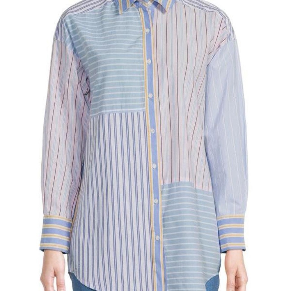 J.Mclaughlian Aoife Striped Dropped Shoulder Shirt